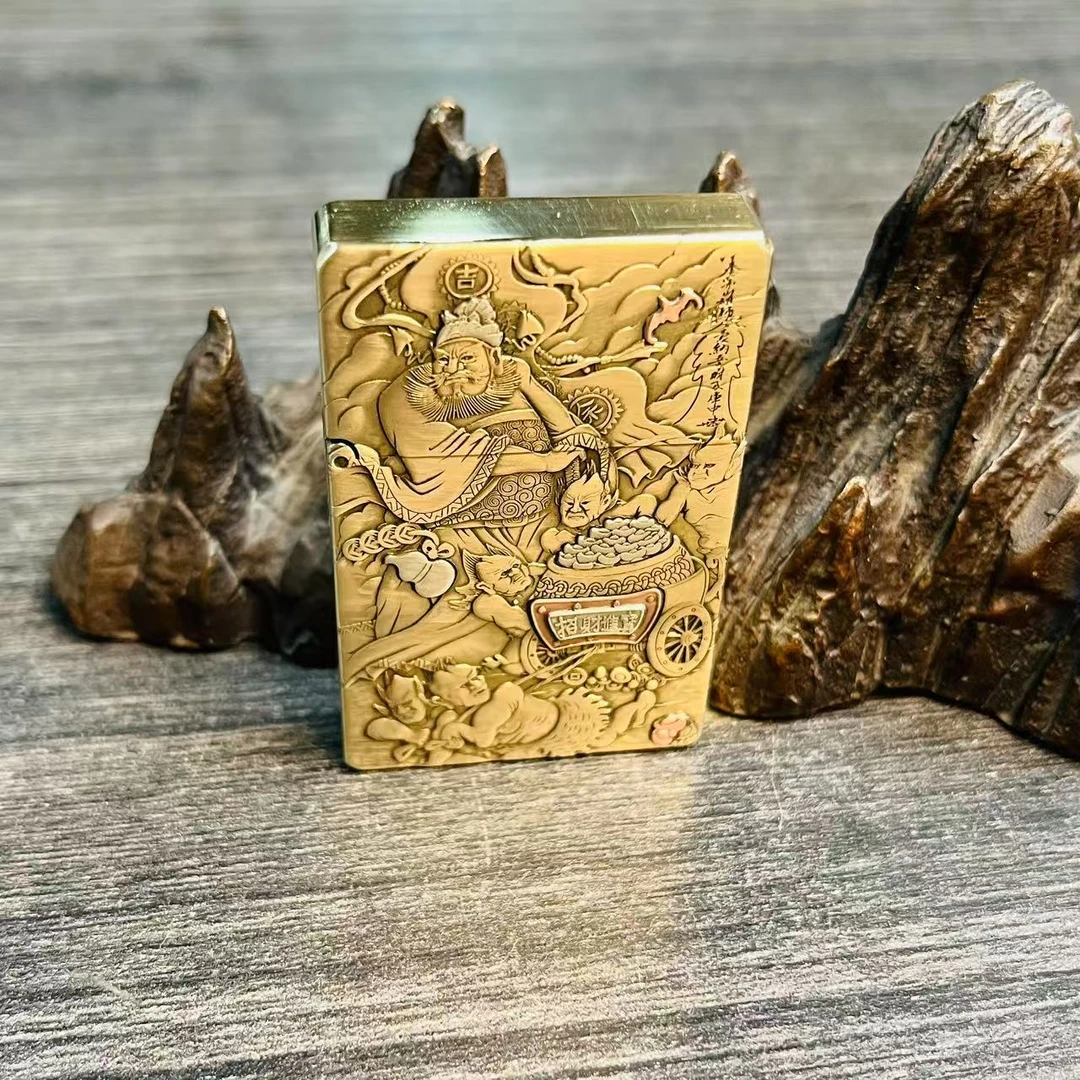 帕伽尼黄铜五鬼运财镶嵌填砂3500打火机