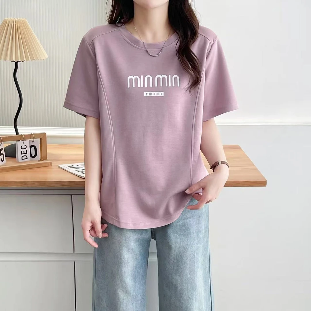 夏季宽松显瘦百搭圆领T恤