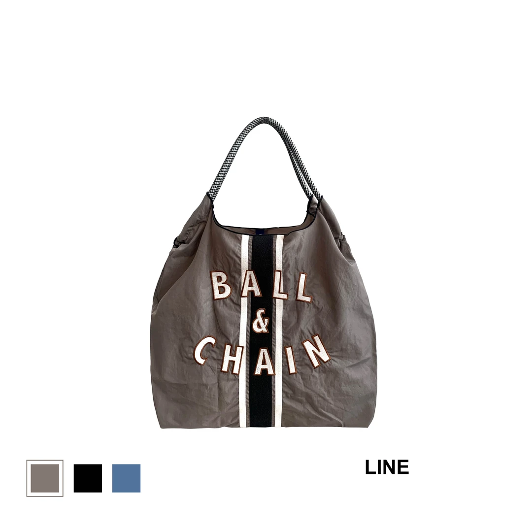 【线条】Ball Chain官方正品刺绣环保袋购物袋帆布通勤斜挎包