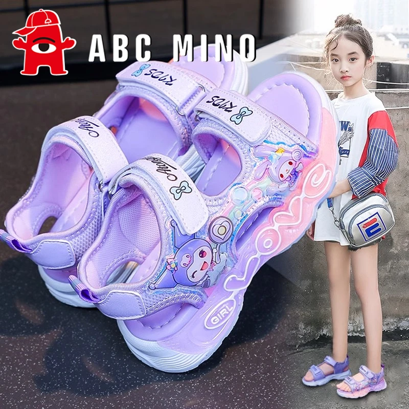 ABC MINO库洛米女童凉鞋夏季2025新款软底儿童公主凉拖女孩溯溪鞋