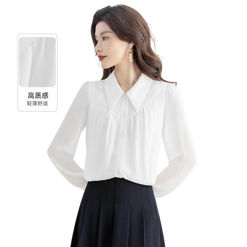 丝柏舍2025女款春装上衣春游出行衣服高质感单排扣衬衣S51B0380C
