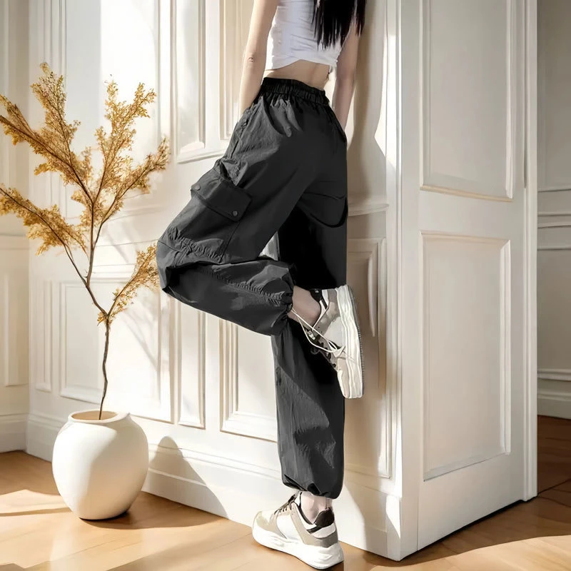 【桃子】美式紫色工装裤新款小个子阔腿裤宽松速干登山裤春秋