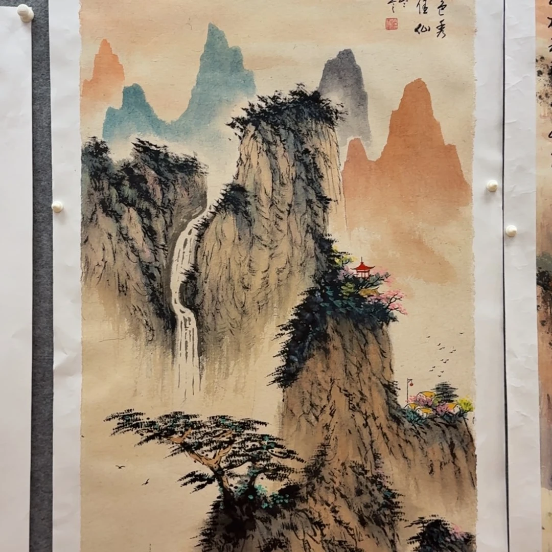 国画刘儒樵四尺作品山水