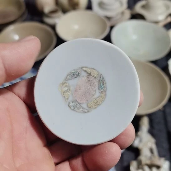 瓷片青花影青杯垫学习标本