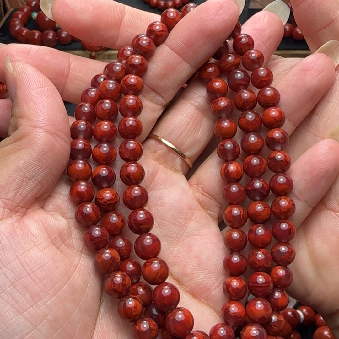 怕***手南红玛瑙未镶嵌手串