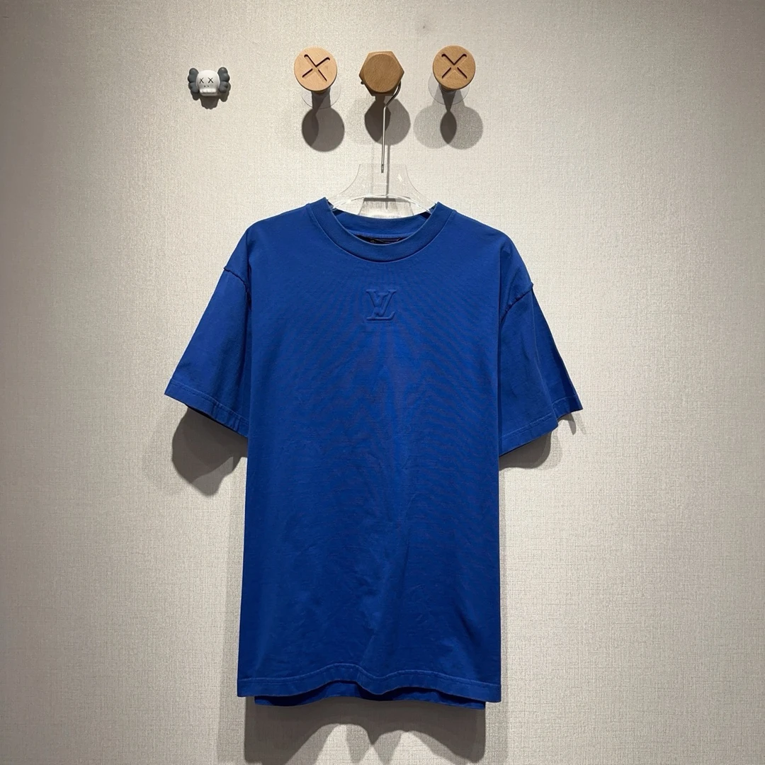 99新 LouisVuitton/路易威登 蓝色浮雕短袖 尺码M