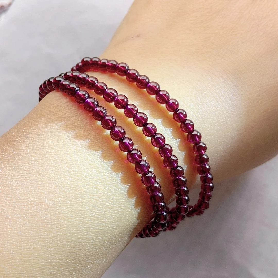 石榴石（紫牙乌）未镶嵌手链4.3紫牙乌