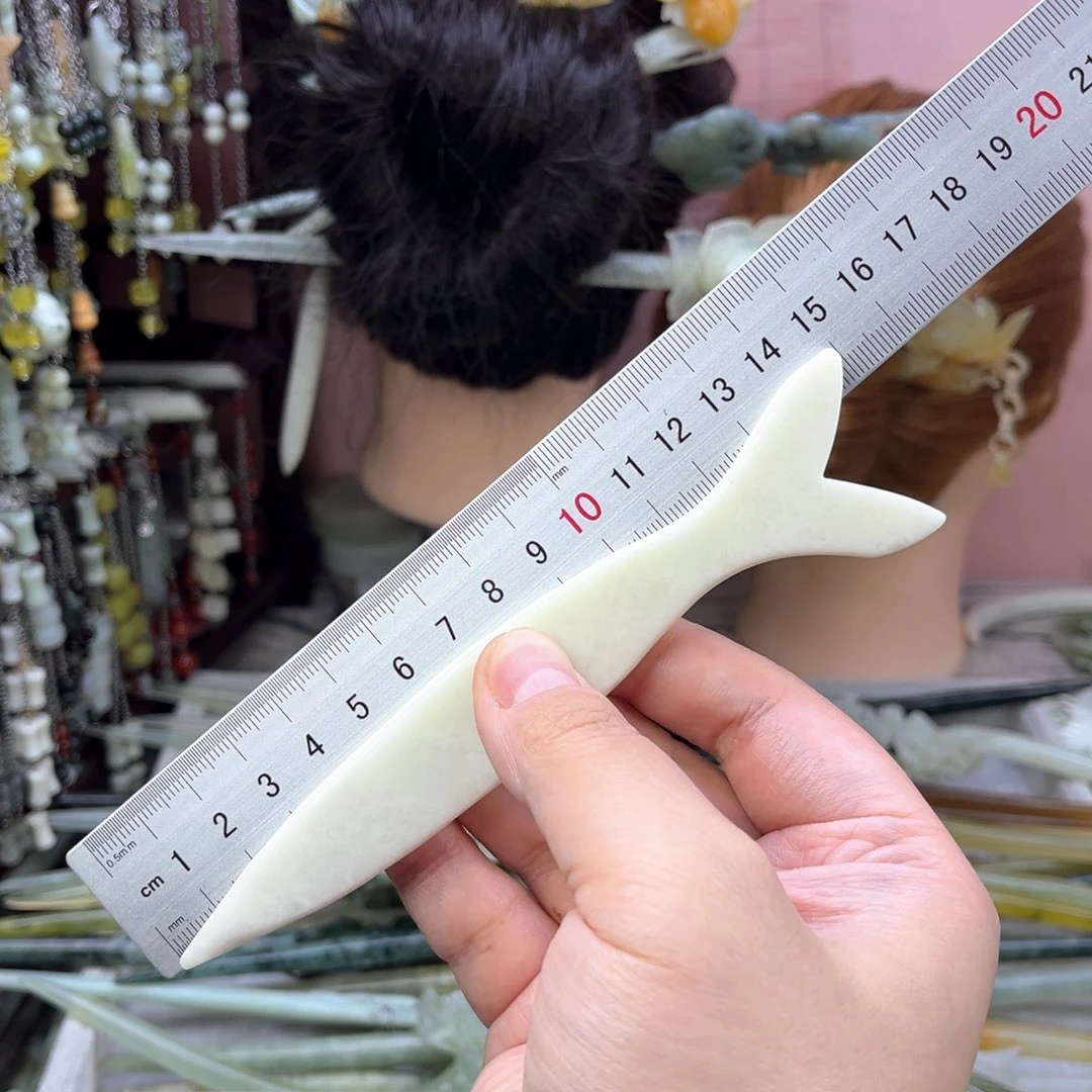 蛇纹石玉发饰未镶嵌默认微瑕岫玉发簪