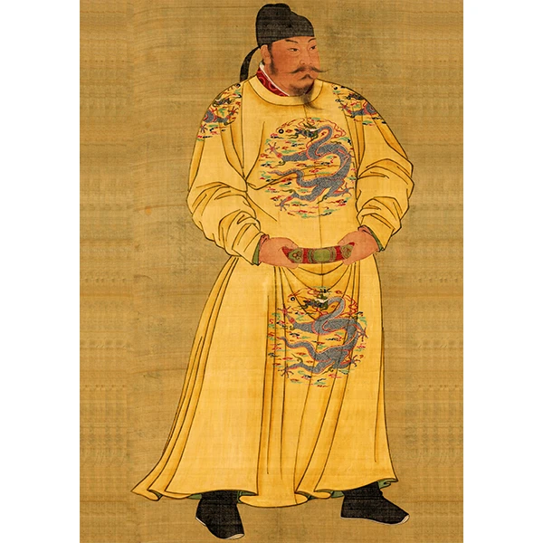 唐太宗李世民唐朝皇帝海报怀旧复古文艺牛皮纸装饰画画框相框画芯
