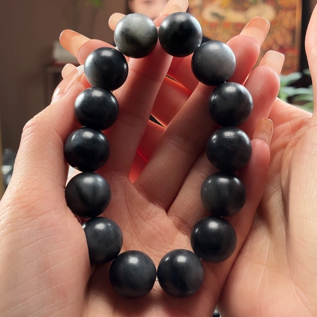 和田玉未镶嵌手串青花16