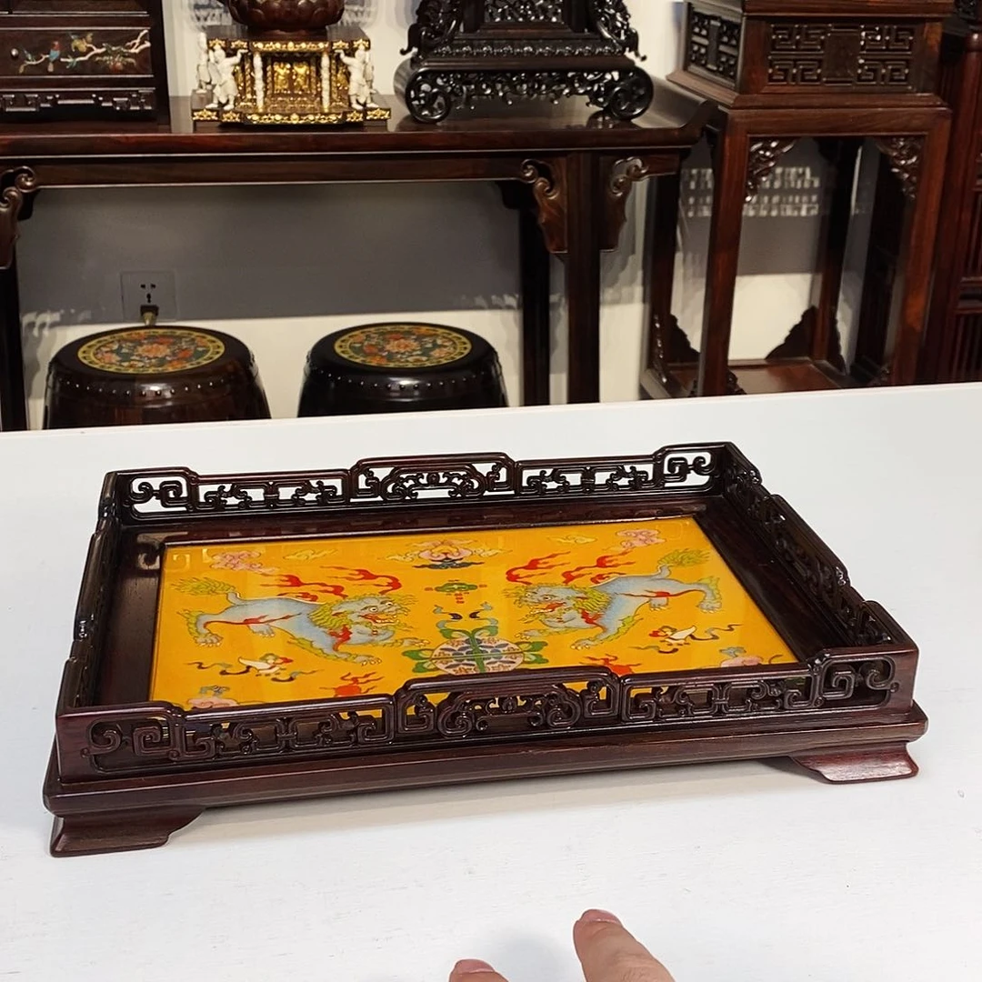 红酸枝木类成套家具大红酸枝托盘