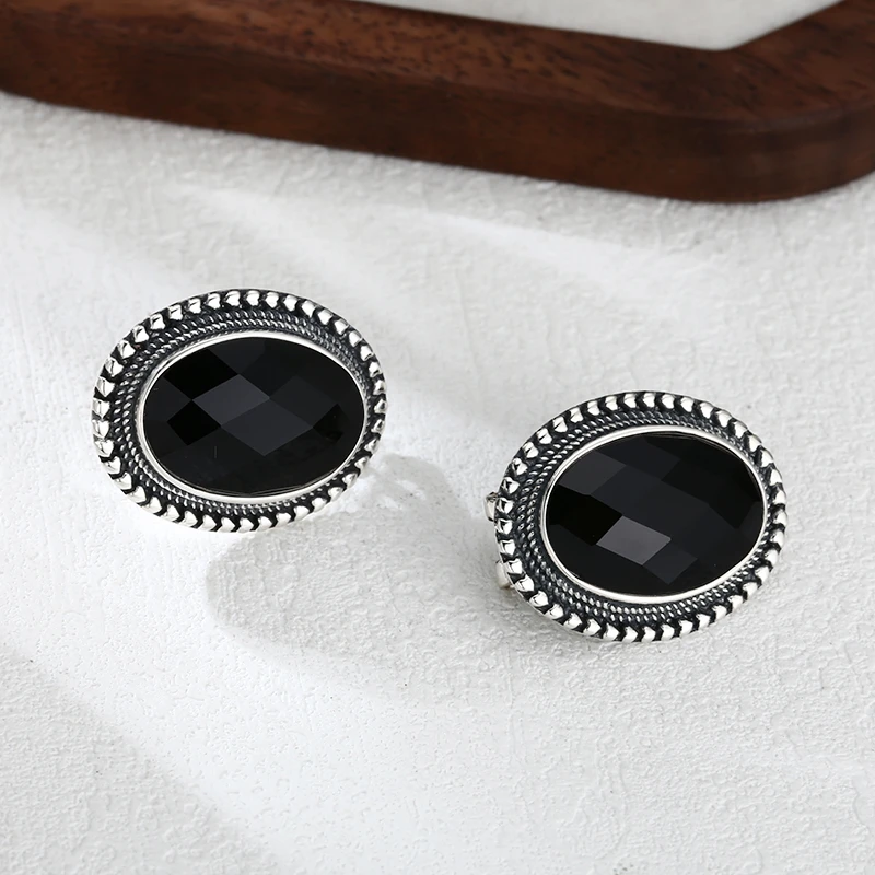 925银耳饰 精工黑锆耳钉 耳扣 韩版流行精工耳饰027