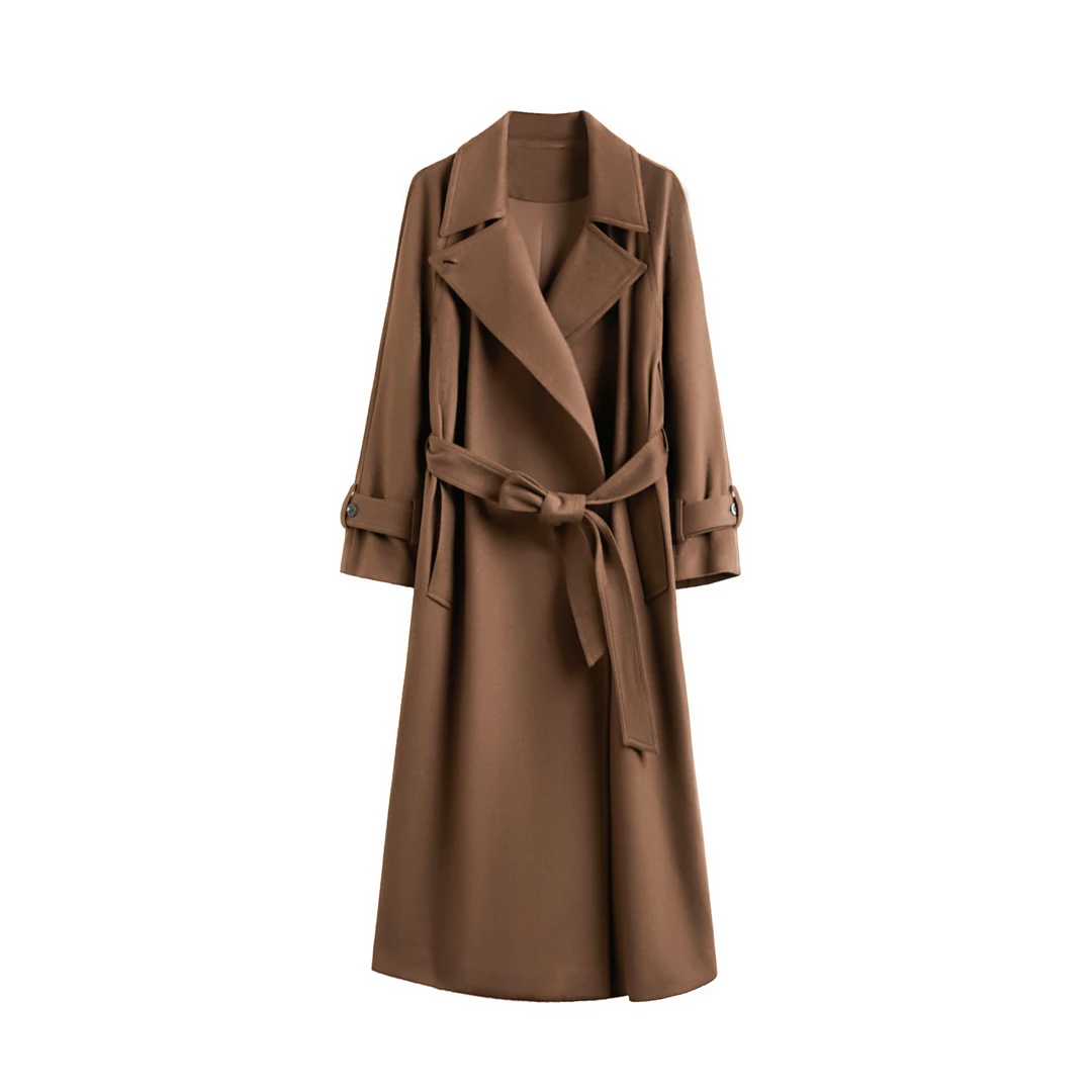 A75【2025新款】M家高端羊绒大衣英伦风 女装宽松外套 长款 秋冬