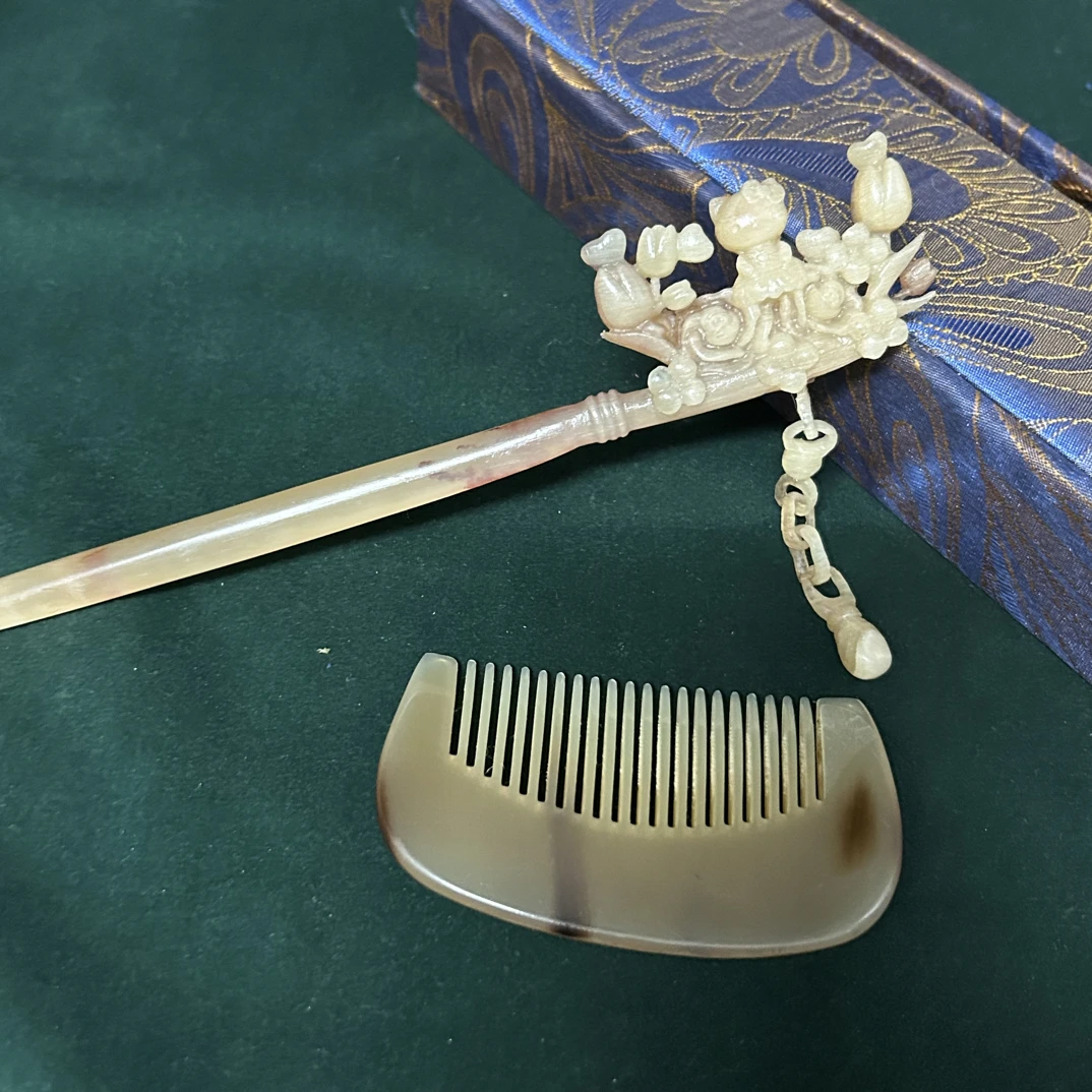 高贵羊角可爱HelloKitty玫瑰郁金香手工步摇牛角发簪梳子