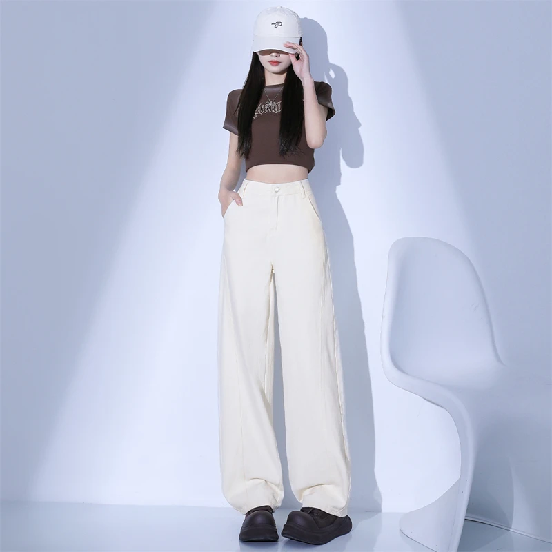 轻奢精品断码女裤春秋显瘦高腰直筒复古