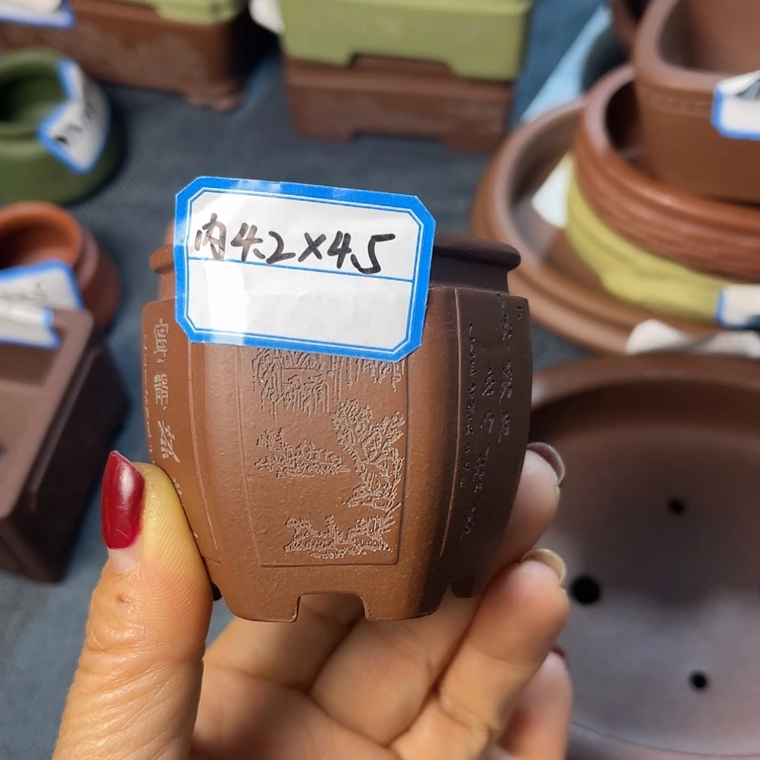 精选紫砂宫灯小六方盆