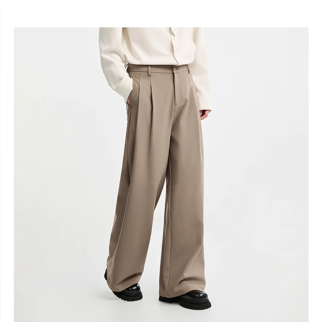 [刺绣设计感]伯爵卓尔秋季直筒休闲裤男天丝醋酸夏季长裤F521265