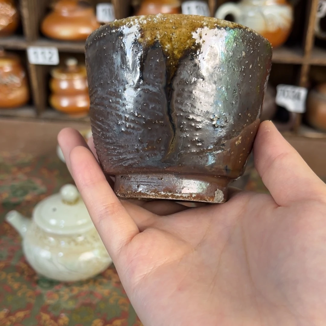 摆件柴烧茶器主人杯杯微瑕