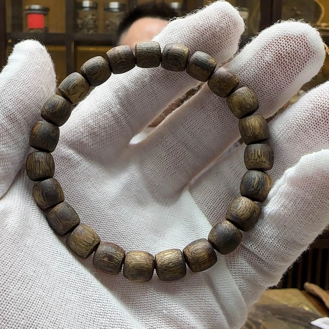 沉香手串国香棋楠老型鼓珠99沉单圈8mm7.5g