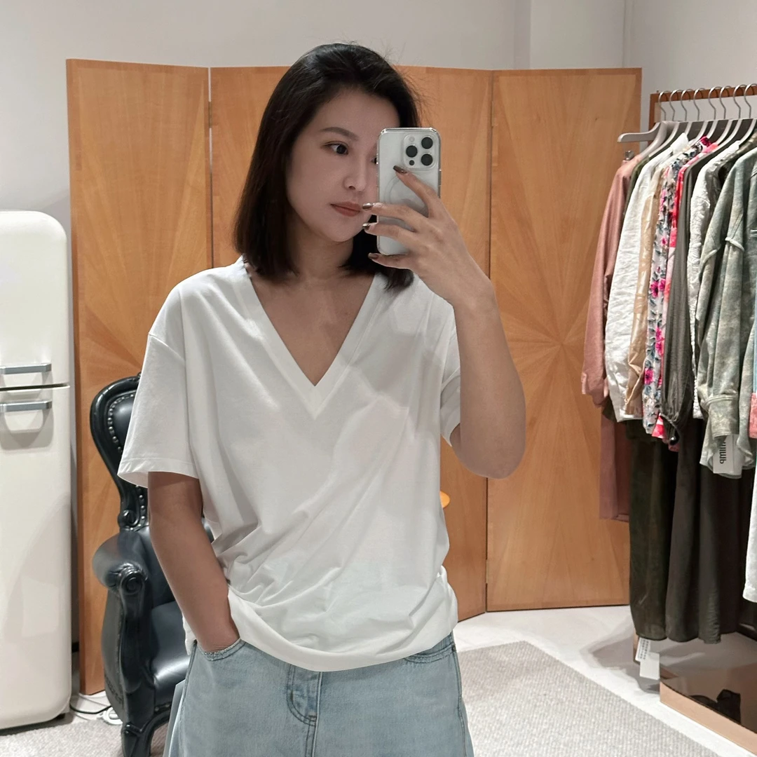 舒适v领显瘦t恤 m0040