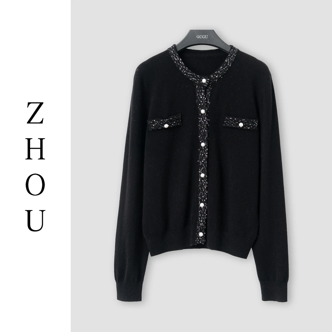 （周哥甄选）黑色针织开衫-32684