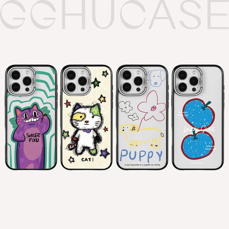 乖乖虎原创套边条纹猫咪适用苹果iPhone16promax可爱15手机壳14