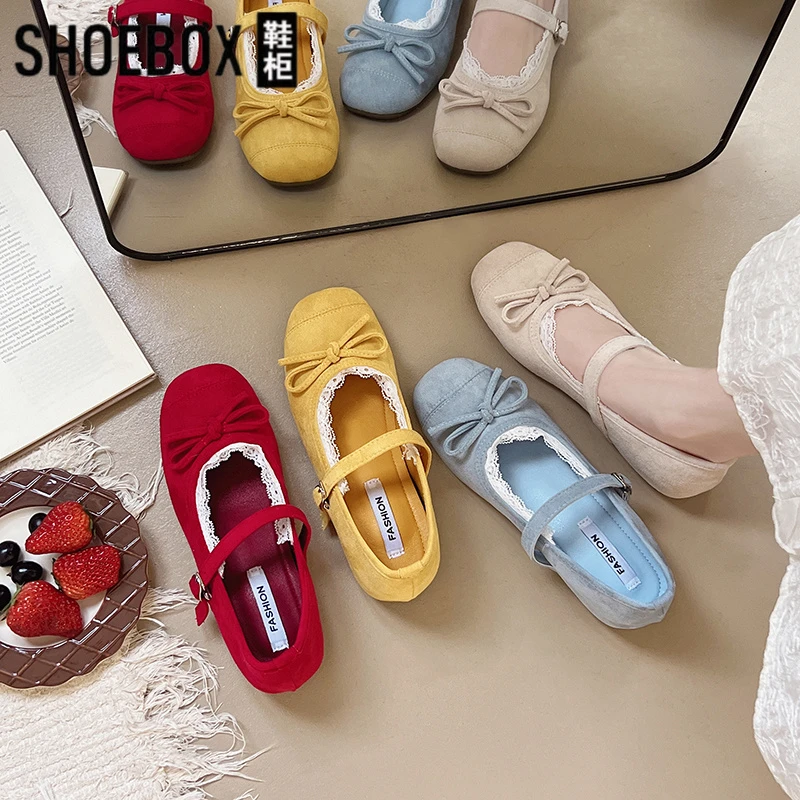 达芙妮旗下鞋柜法式内增高小单鞋女春夏配裙子玛丽珍鞋温柔芭蕾鞋