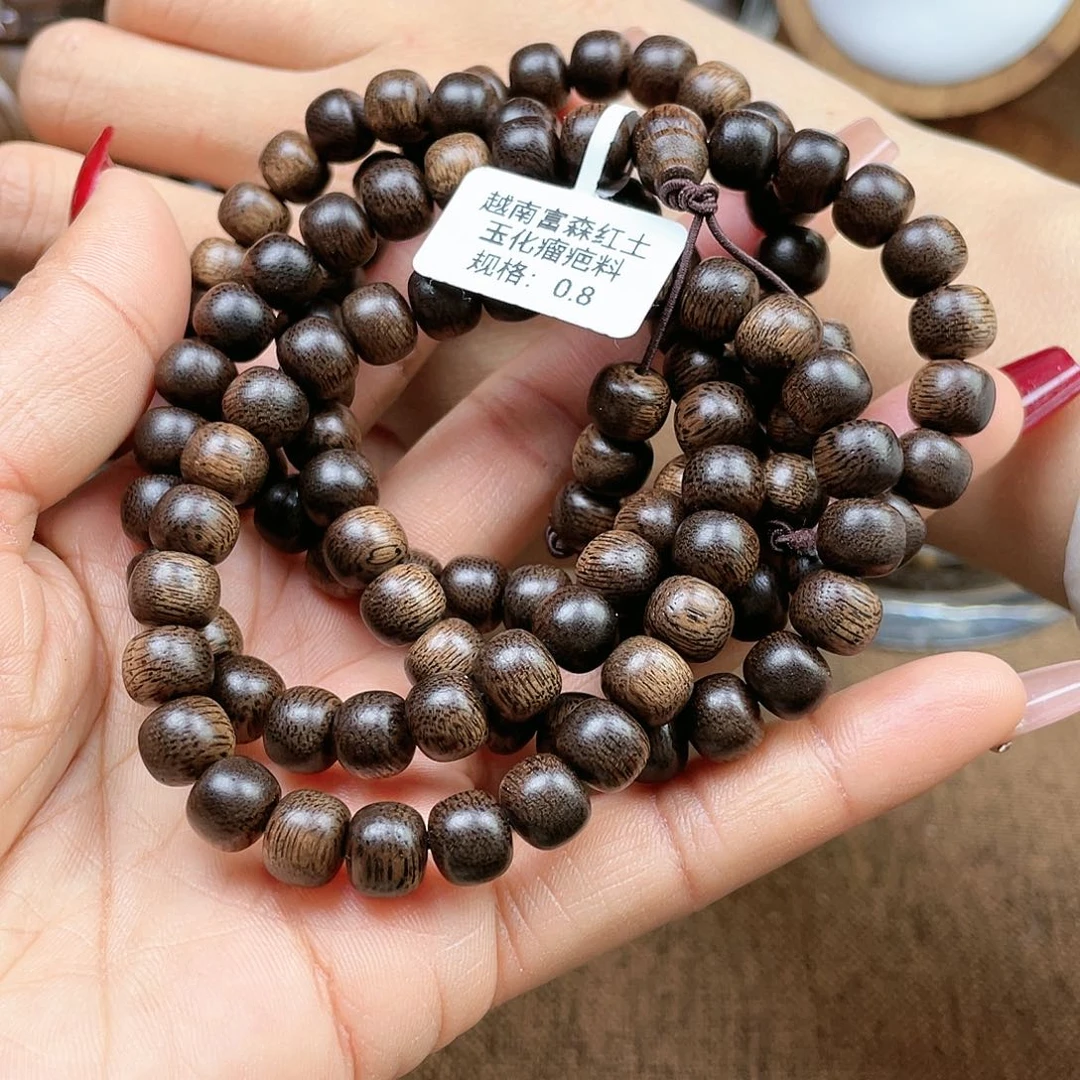 沉香手串玉*越南富森红土