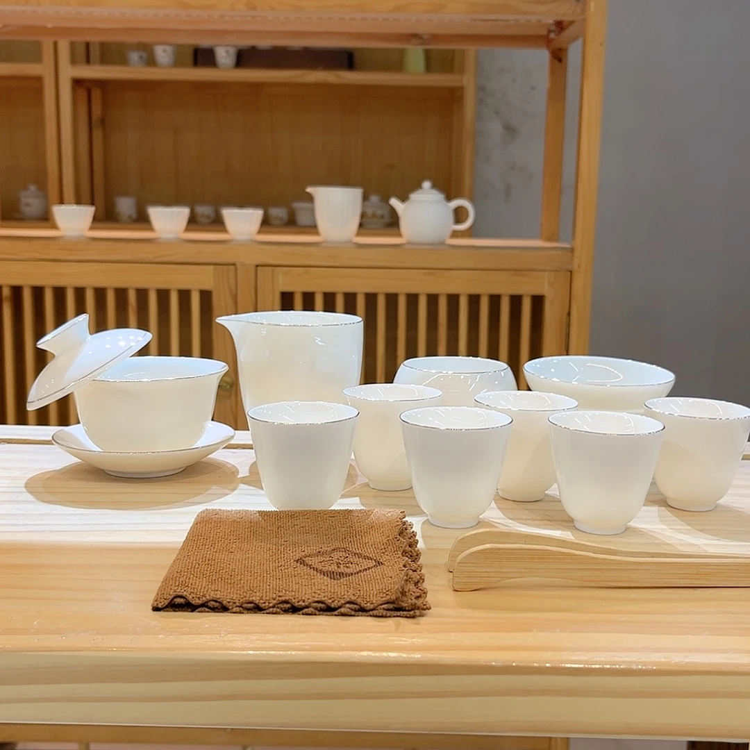 【御瓷斋】羊脂玉瓷茶具套装