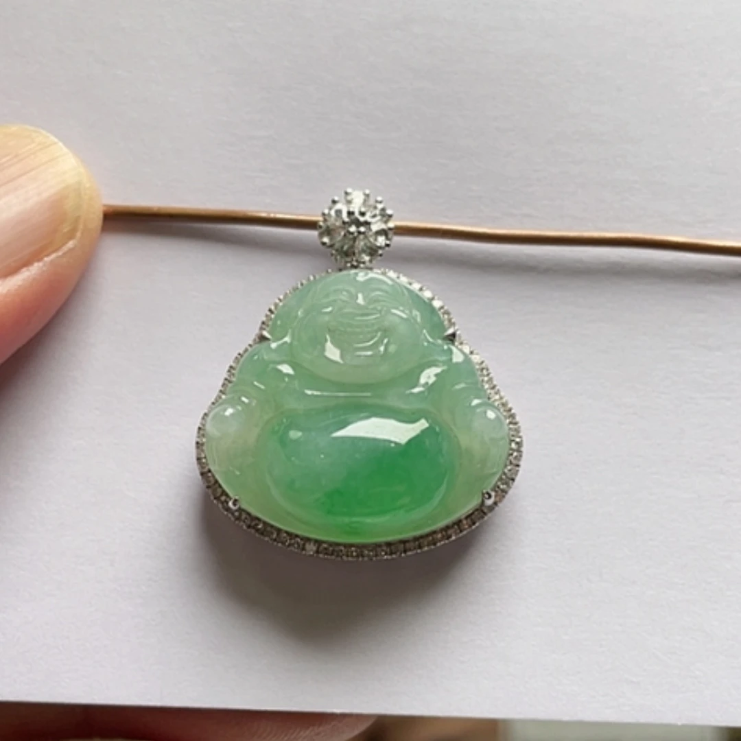 【闪购商品】吊坠(不含链)18K金镶嵌翡翠