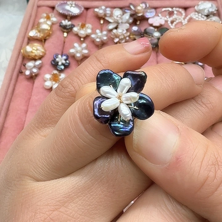 淡水珍珠发饰银S925镶嵌