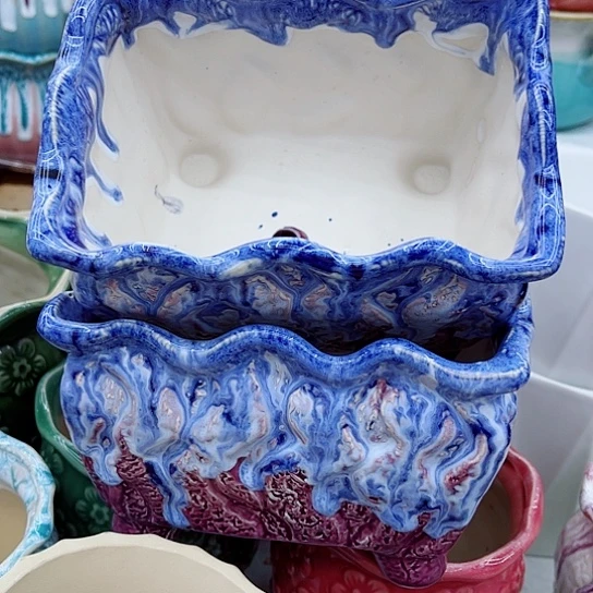 多肉绿植陶瓷花盆9.9包邮，有空