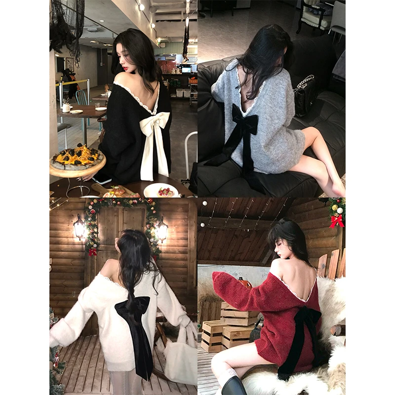 芭比姨【冬日恋岛】2025秋冬新款慵懒风时尚设计感宽松长袖毛衣上衣