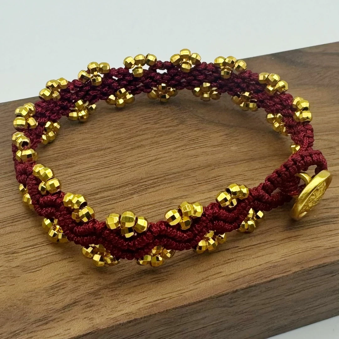 钨合金手链 手工手绳气质百搭复古编织MTL-5050红艳蹦迪发财手链