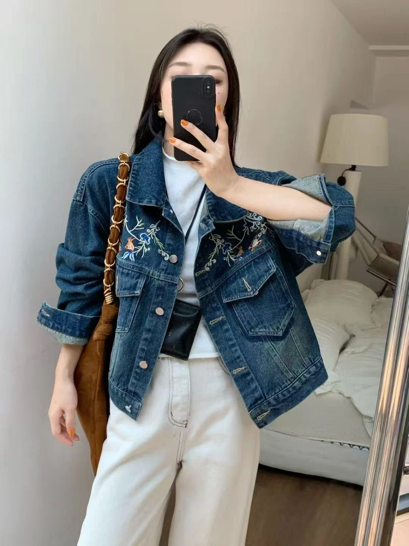 牛仔外套短款新中式国风休闲2025新款春季轻奢高级感刺绣上衣春秋
