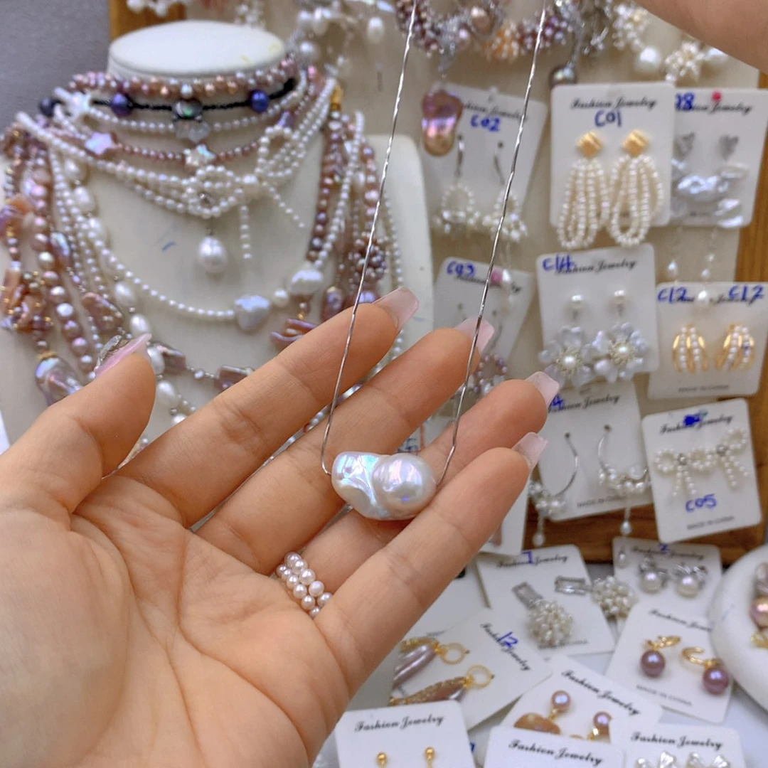 淡水珍珠耳饰 银S925镶嵌