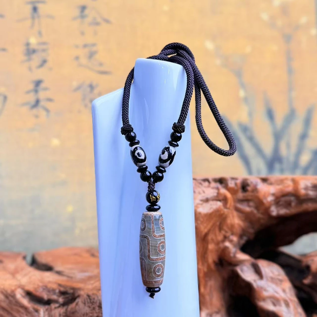 DG 1259-青色九眼天珠麻绳款车挂件（无礼盒）