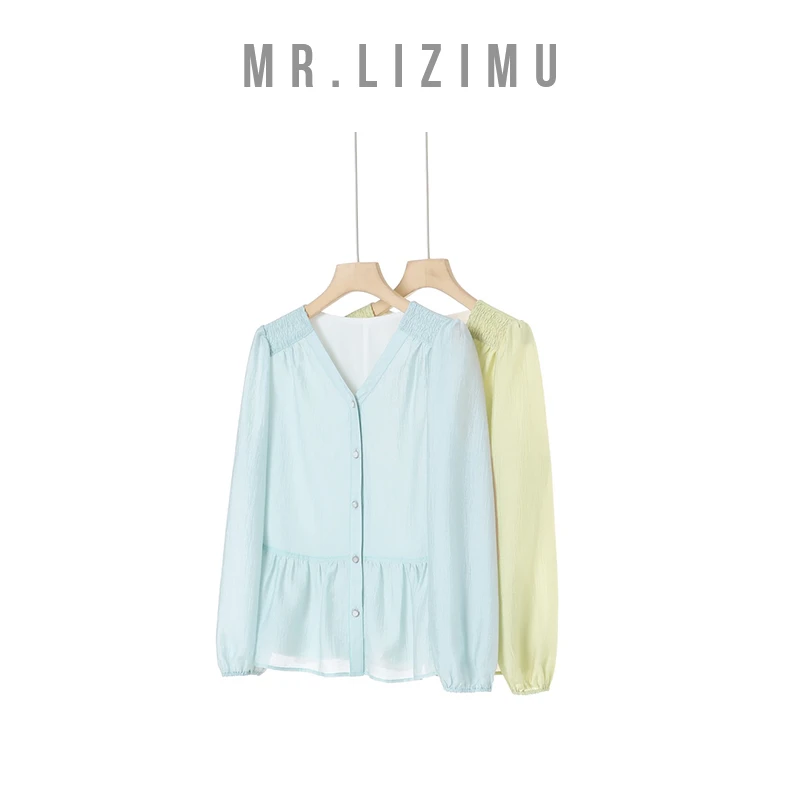 李子木先生衬衣女款可外穿褶皱衬衫2025新款春季女装显瘦设计衬衫