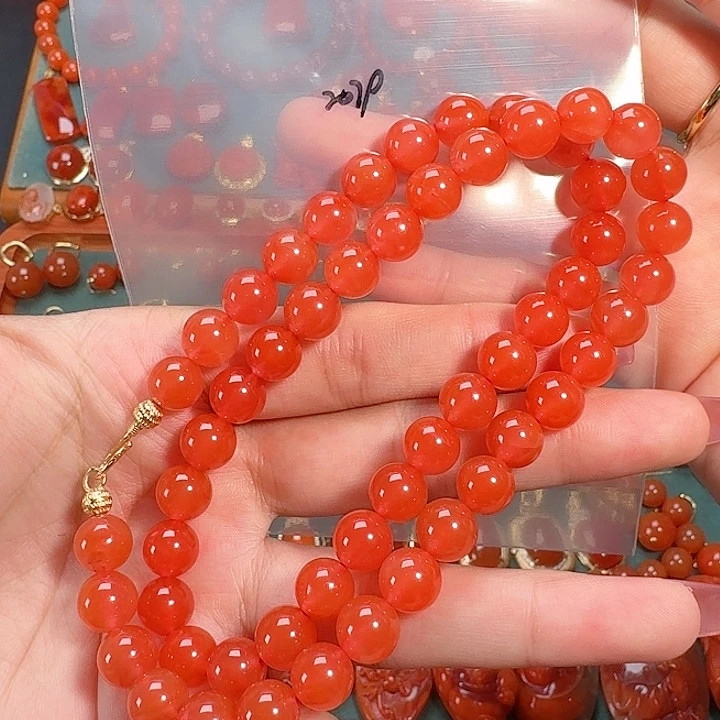 南红玛瑙银S925镶嵌8+妈妈链