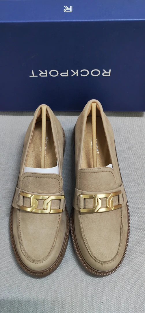 外贸单鞋女真皮平底低跟2025春夏季新款金属搭扣一脚蹬乐福小皮鞋