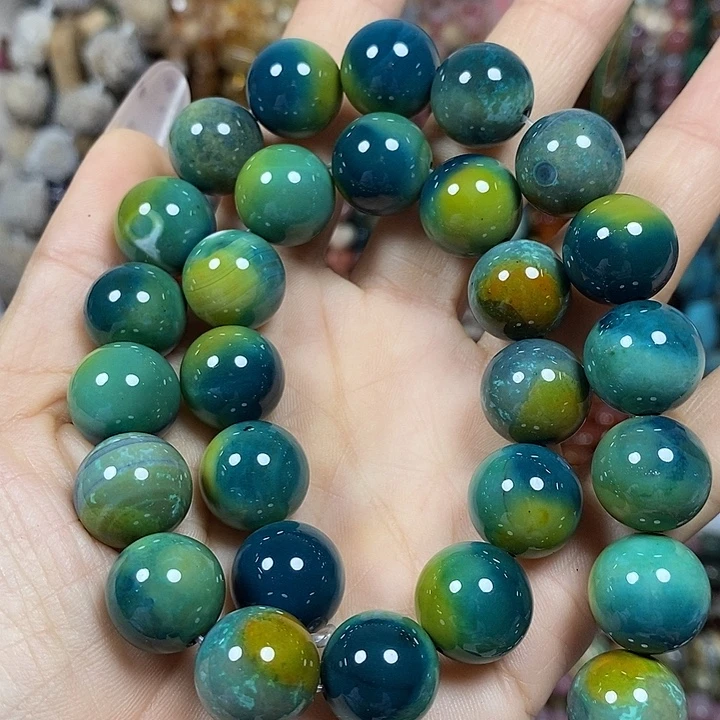 玛瑙/玉髓未镶嵌珠宝半成品地球玛瑙卡14mm