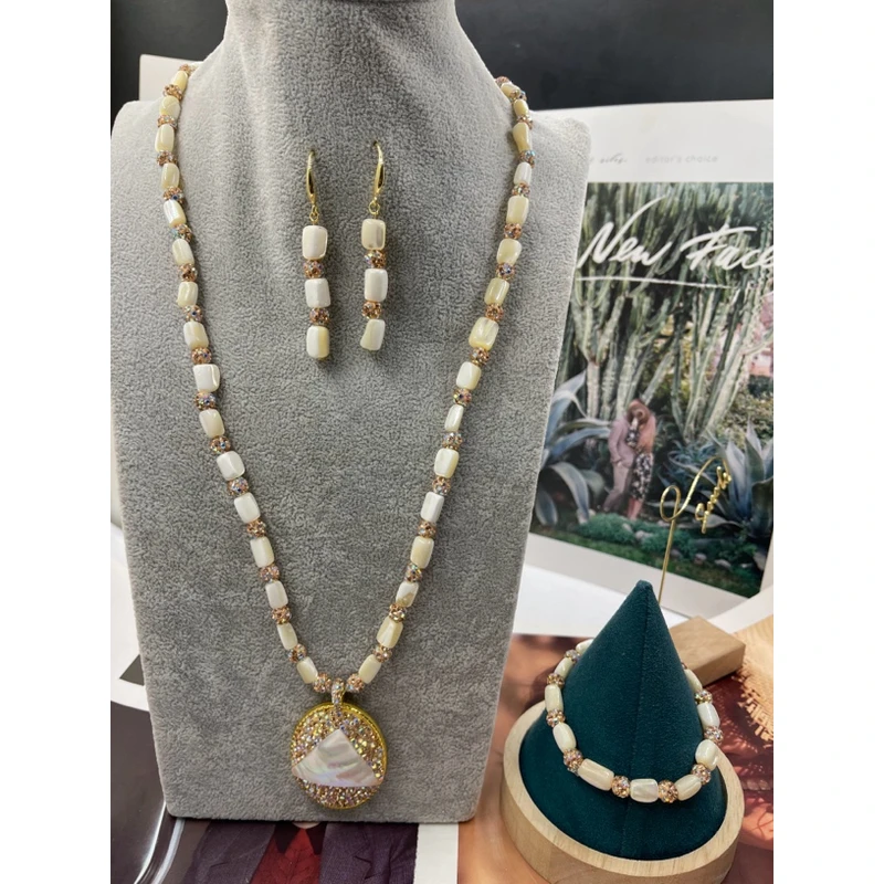 铜合金项链 三件套sadaf 百塔时尚手工