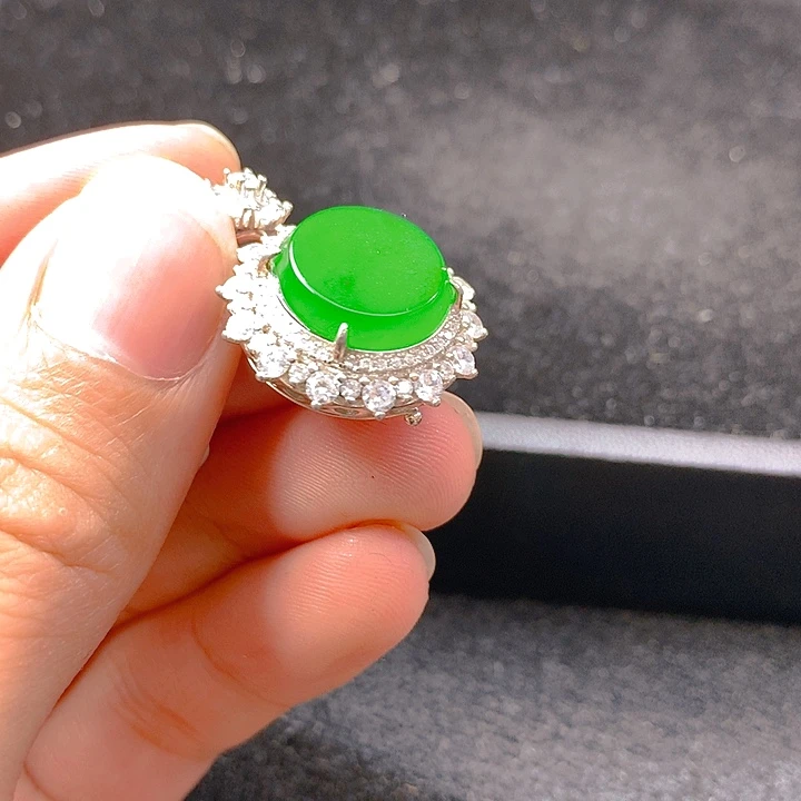 【闪购商品】翡翠银S925镶嵌颈饰翡翠