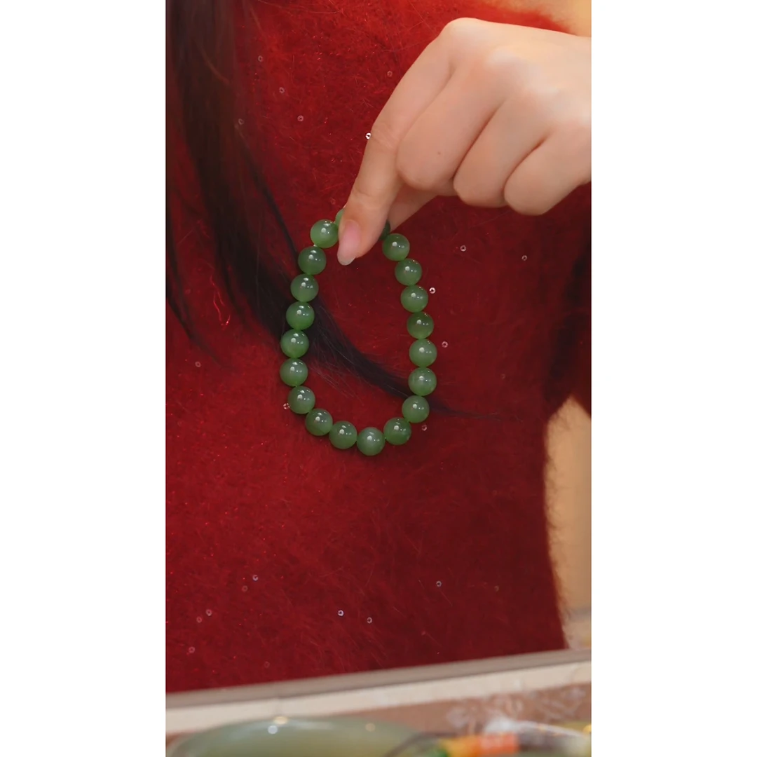 和田玉手串 卡9 @@N7102