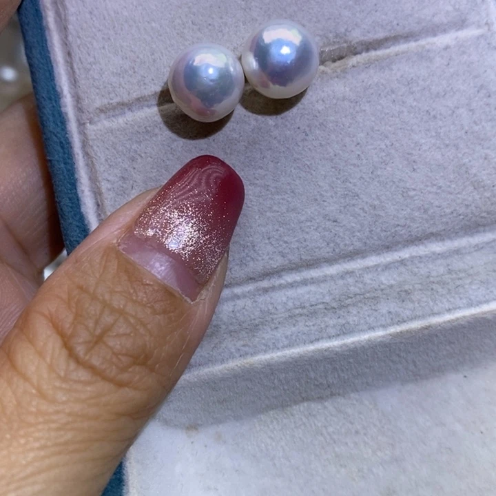 耳饰银S925镶嵌淡水珍珠
