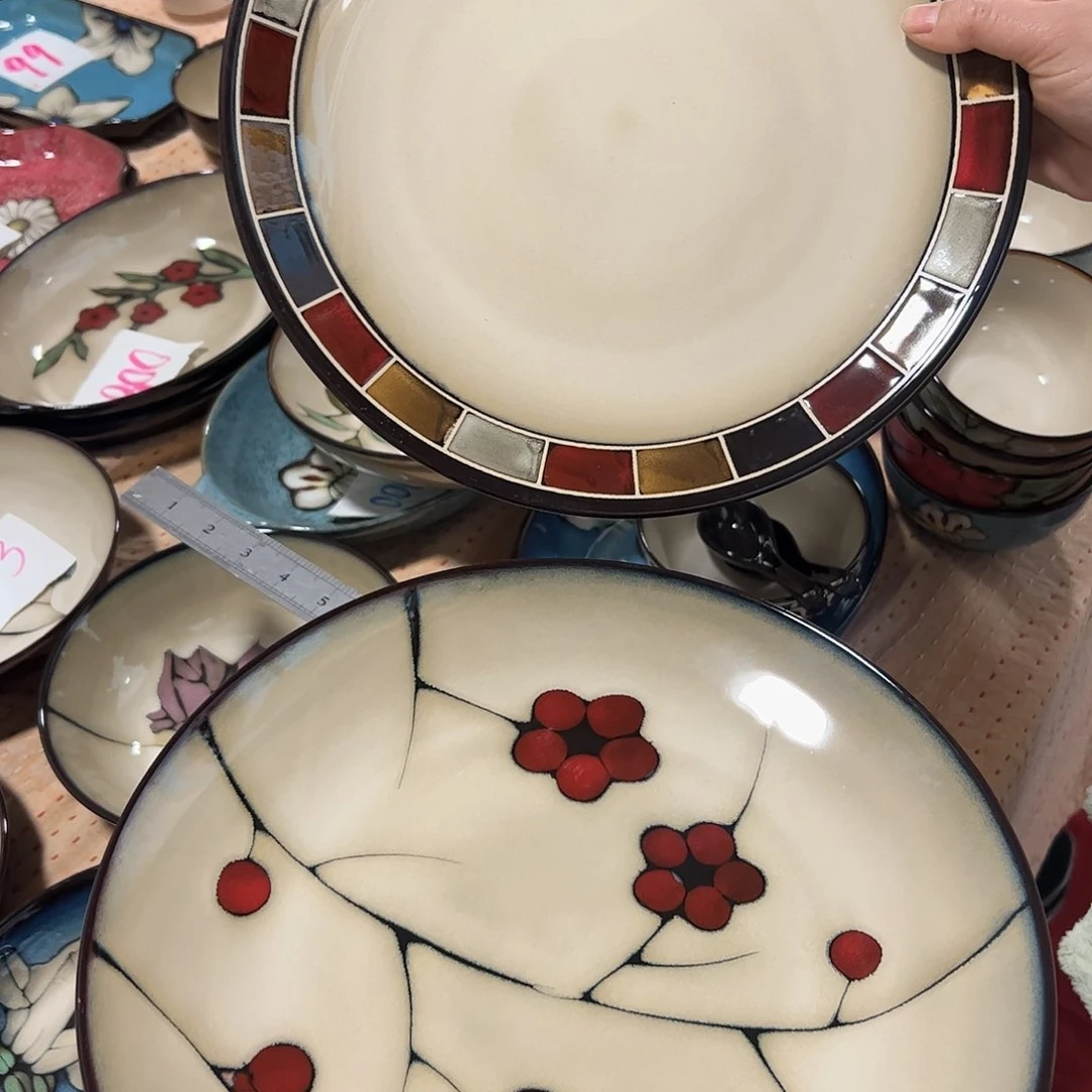 瓷片2个大圆盘微瑕介意者慎拍