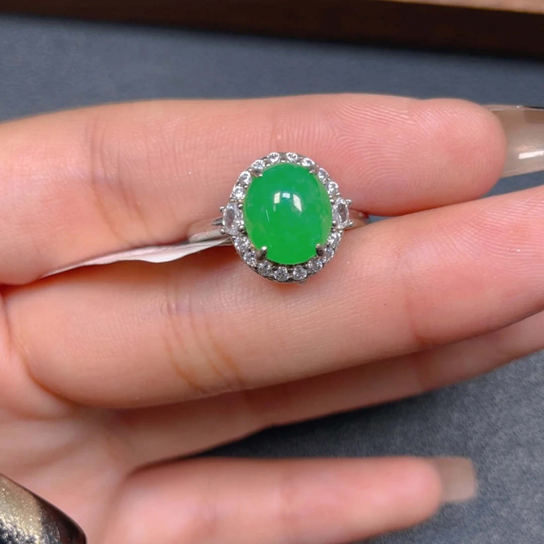 翡翠银S925镶嵌挂件hhj