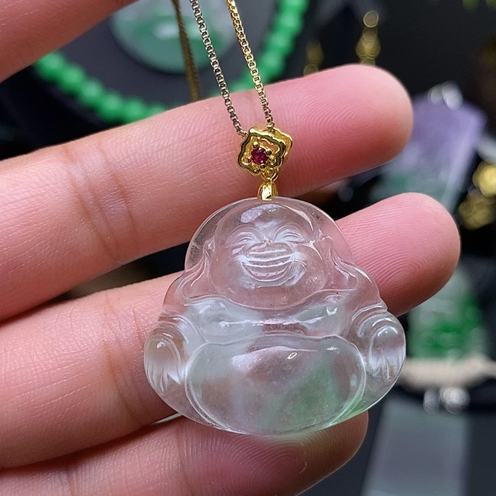 翡翠未镶嵌吊坠(赠链)