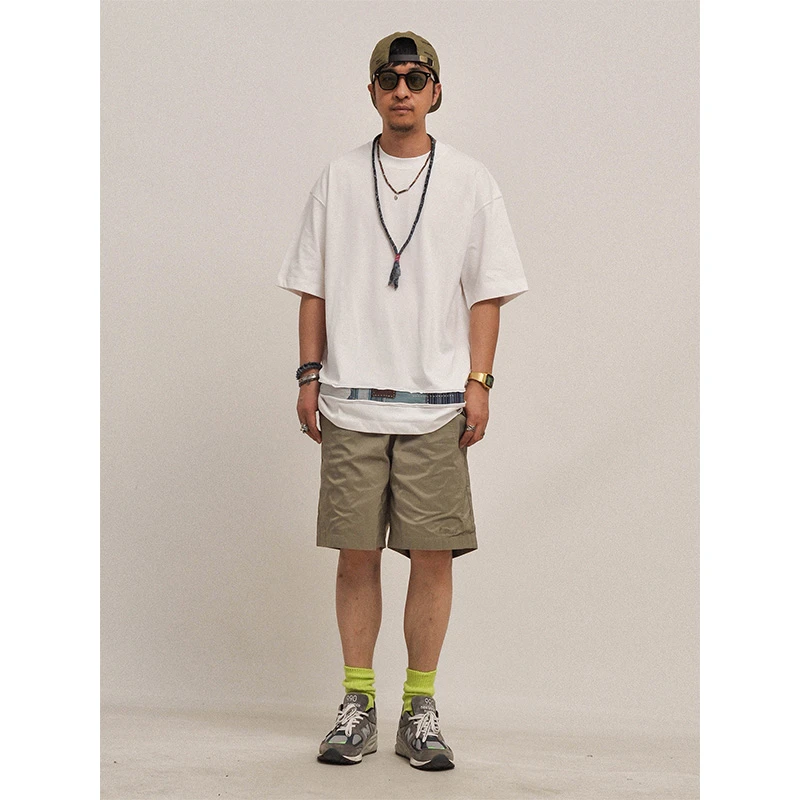 New vintage！手工缝制百家布拼接贴布夏季重磅复古boro风短袖T恤