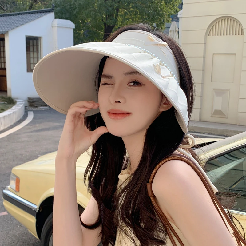 夏季防紫外线大帽檐遮脸小香风海边度假遮太阳帽防晒空顶帽子女款